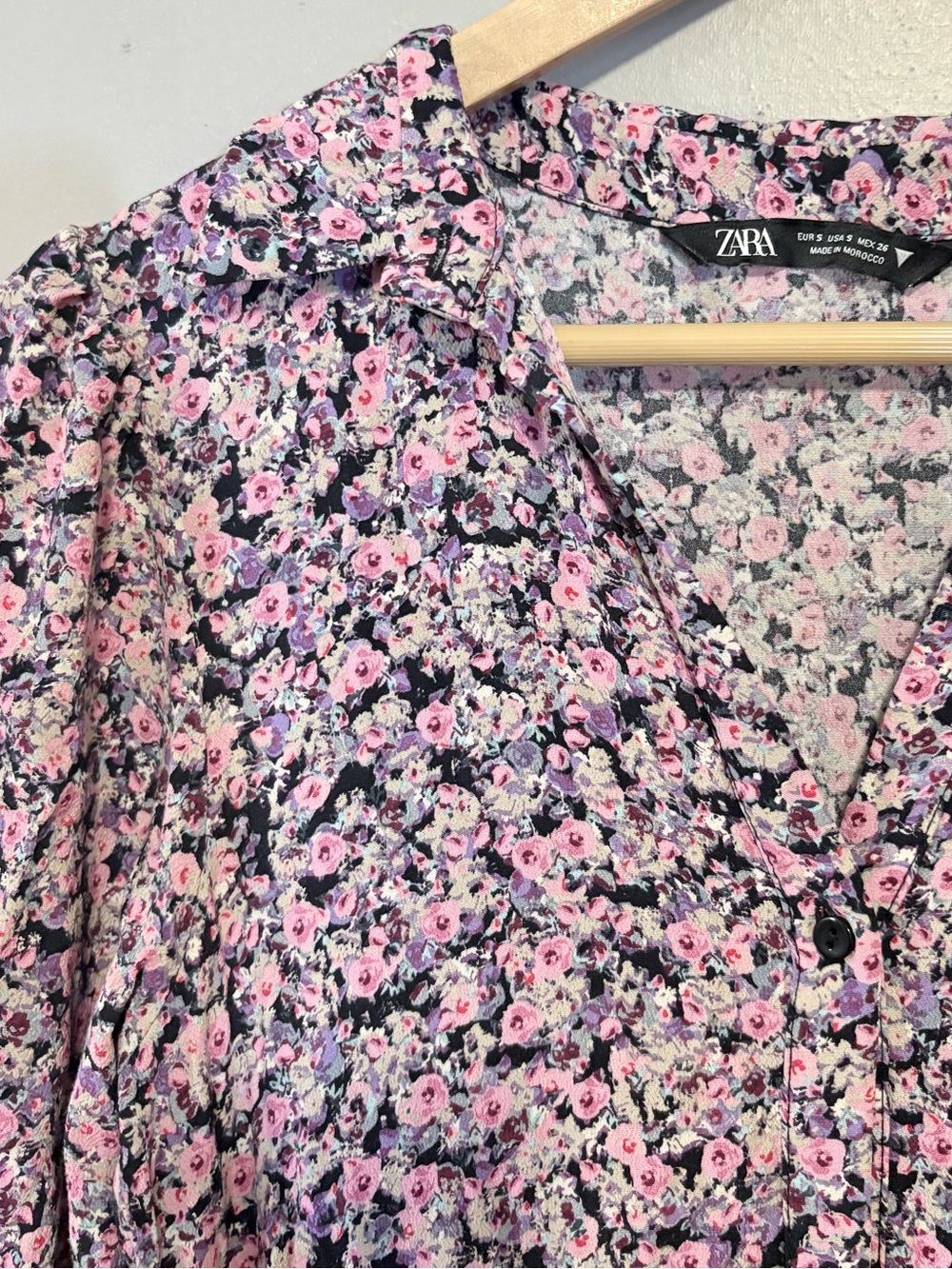 Zara 100% Viscose Floral Long Sleeve Maxi Dress - Picture 5 of 6